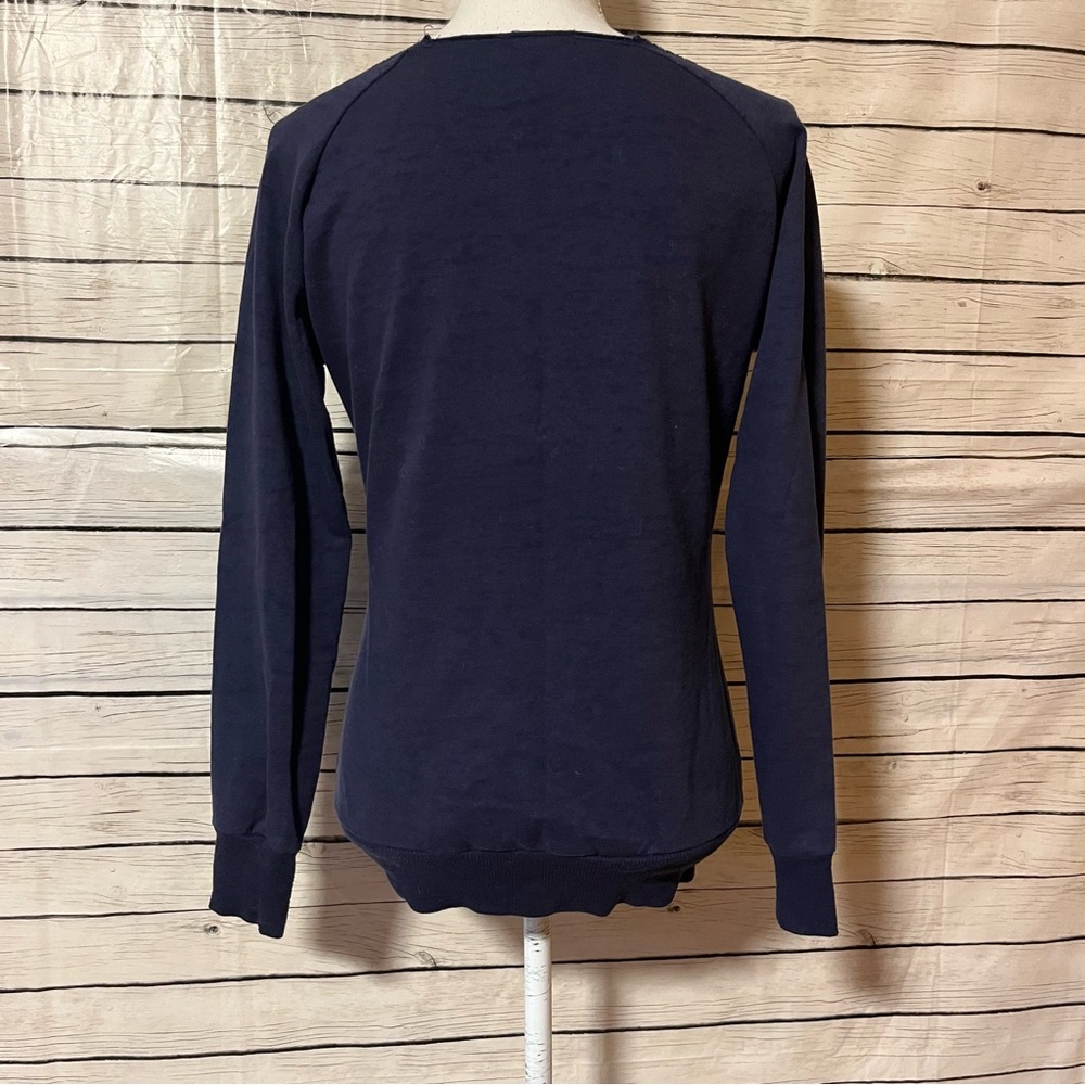 NFL Juniors Denver Broncos Women's Navy Sweater - Picture 2 of 5